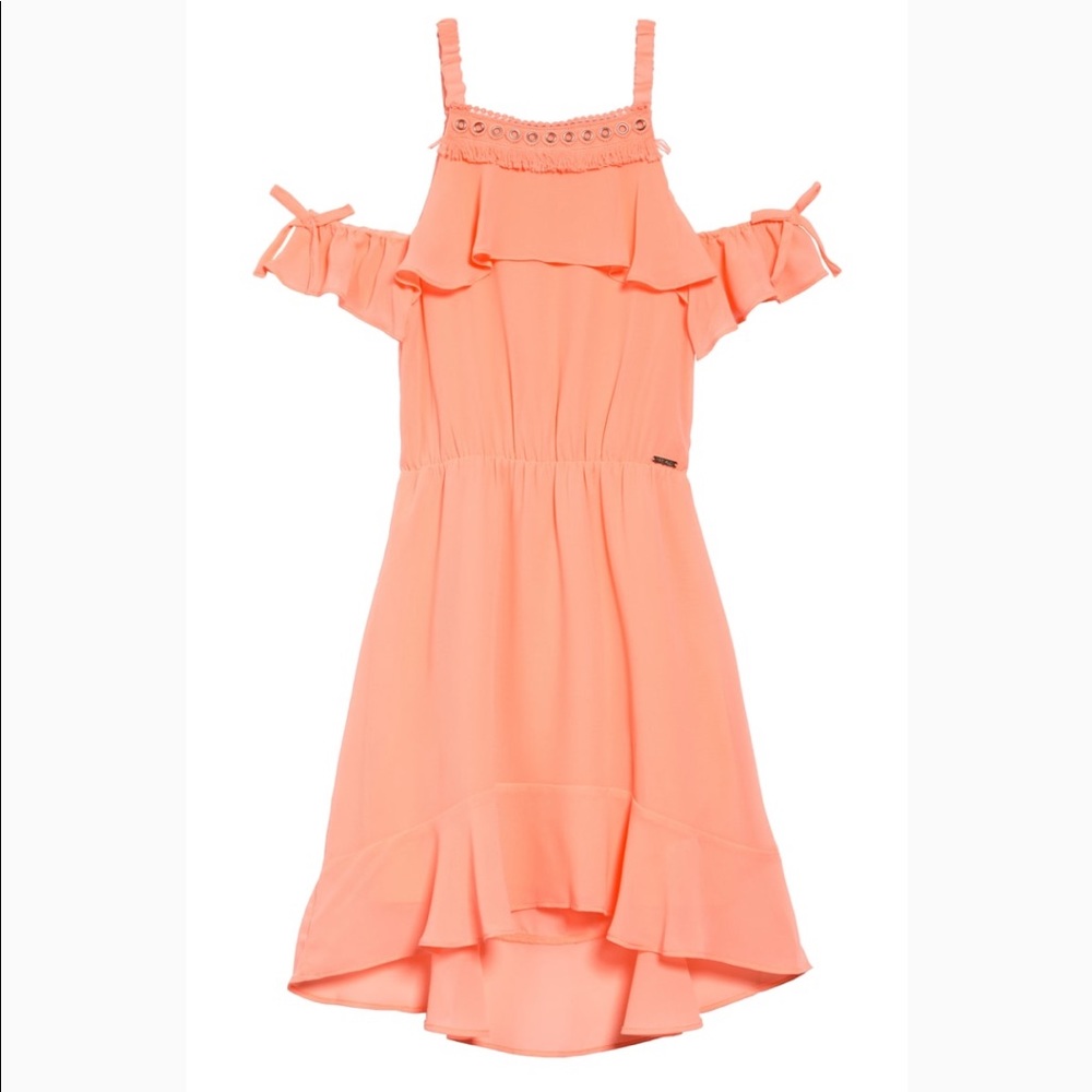 Marciano Ruffle Cold Shoulder Dress. Size 16.